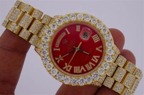 red face ice bezel rolex presidential replica